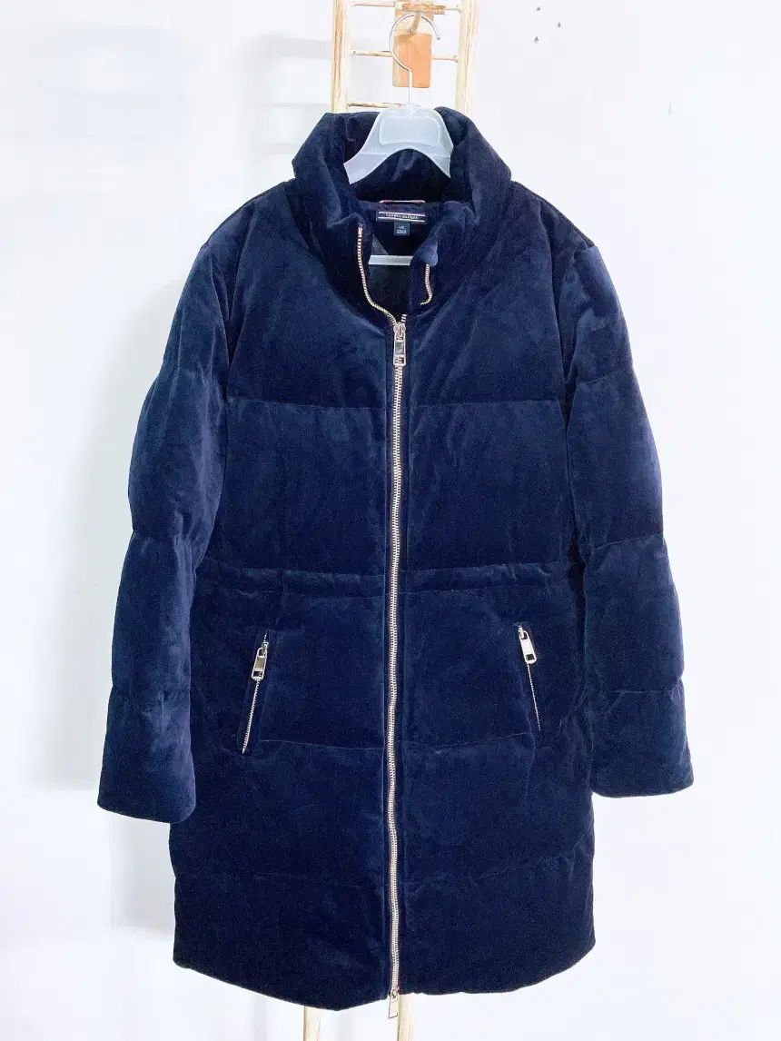 (レディースL)Tommy Hilfiger トミーヒルフィガー ツアーベルベット スウェード ロング ダウン