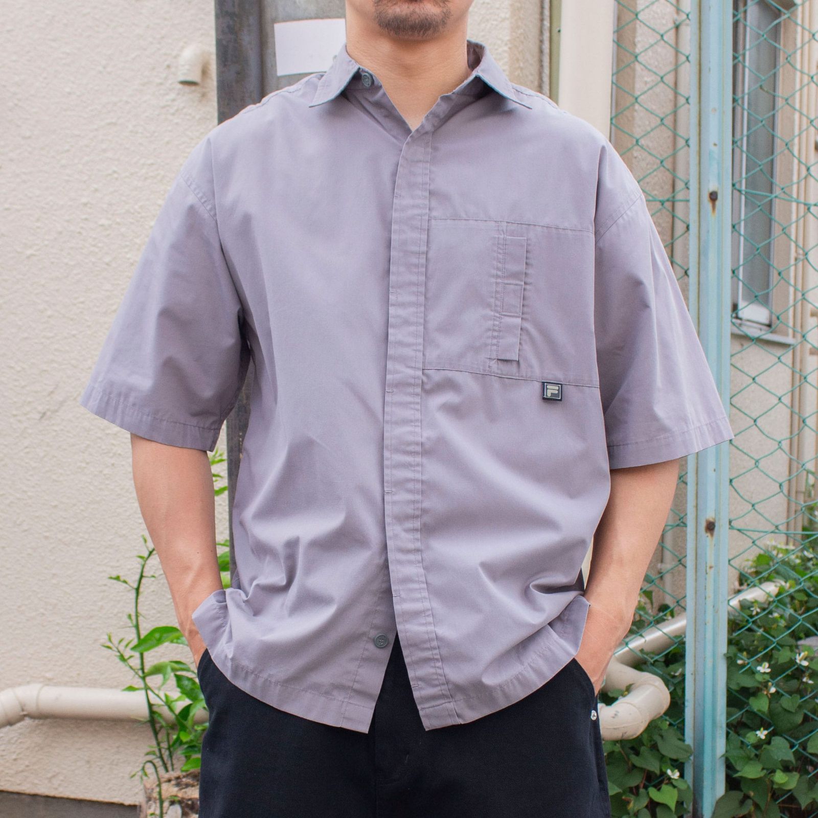 FILA 00's S/S Shirt / Gray メンズ 古着 シャツ アメリカ古着 90s 80s