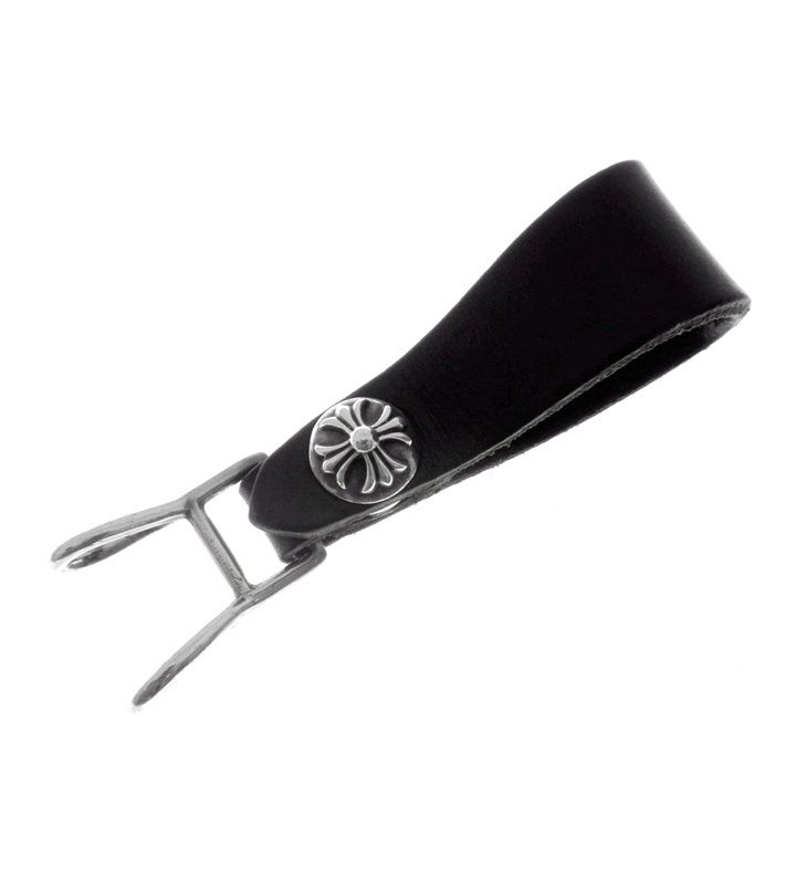 クロムハーツ CHROME HEARTS 【 BELT LOOP 】クロス ボール ボタン レザー ベルトループ w27216