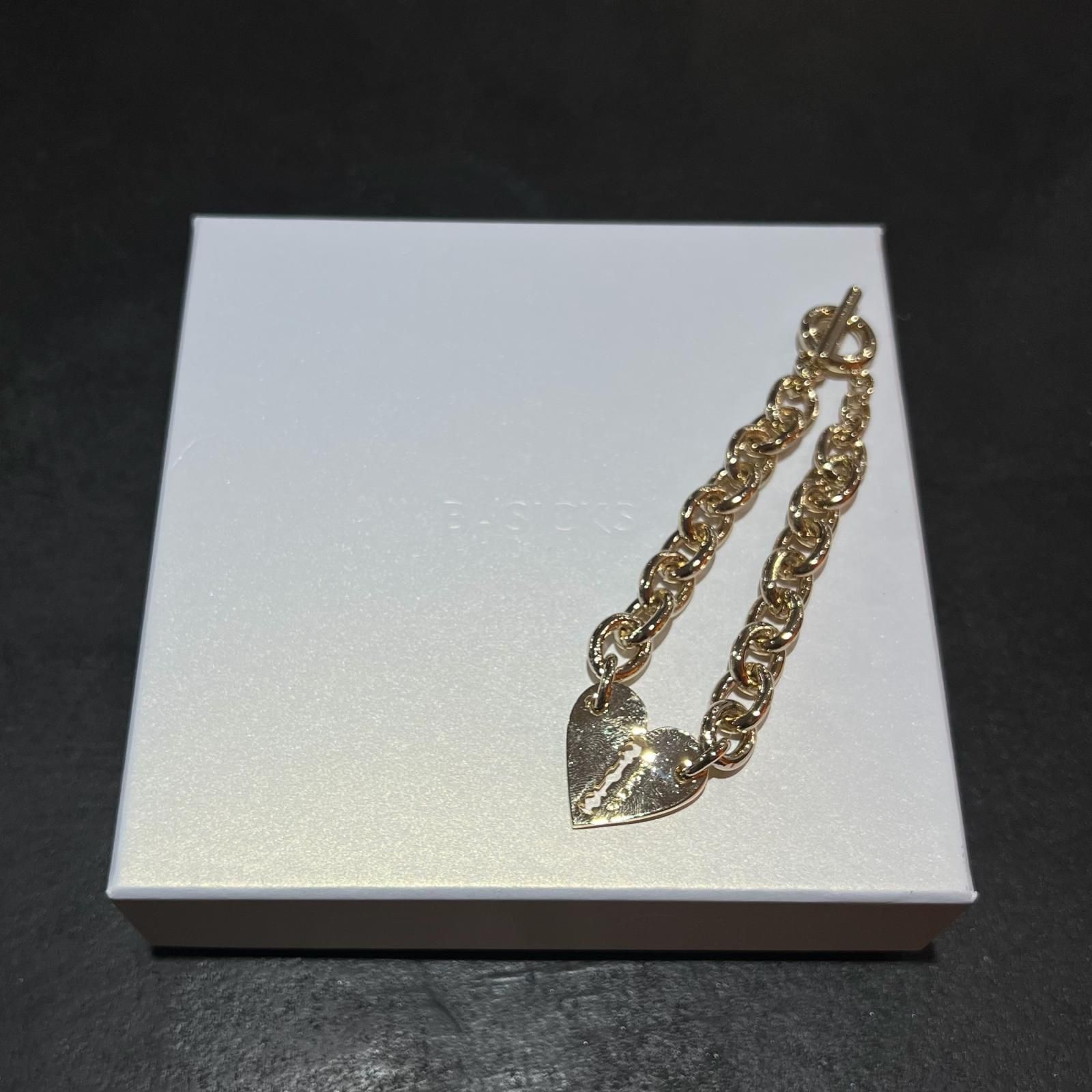 参考上代13200円 未使用 BASICKS Heart Razor Bracelet ハートブレスレット アクセサリー ベイシックス S3.5-1102 M （4643M）