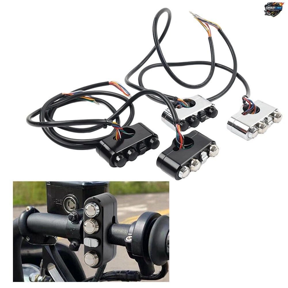 ハーレーダイナ スポーツスター用 1 インチ ハンドルバー コントロール スイッチ ワイヤーハーネス CNC 付き