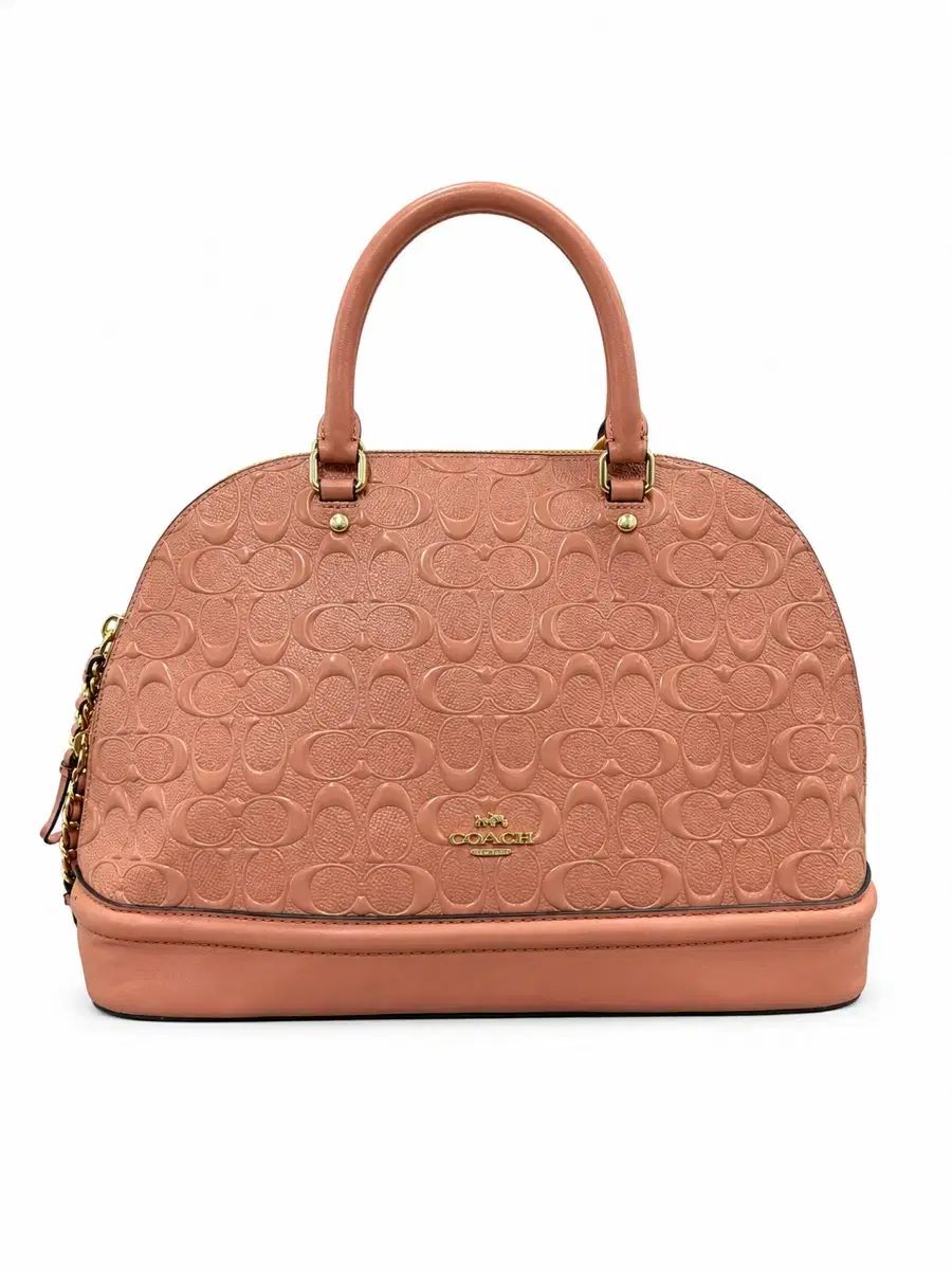 COACH ピンク パテント サッチェル ハンドバッグ