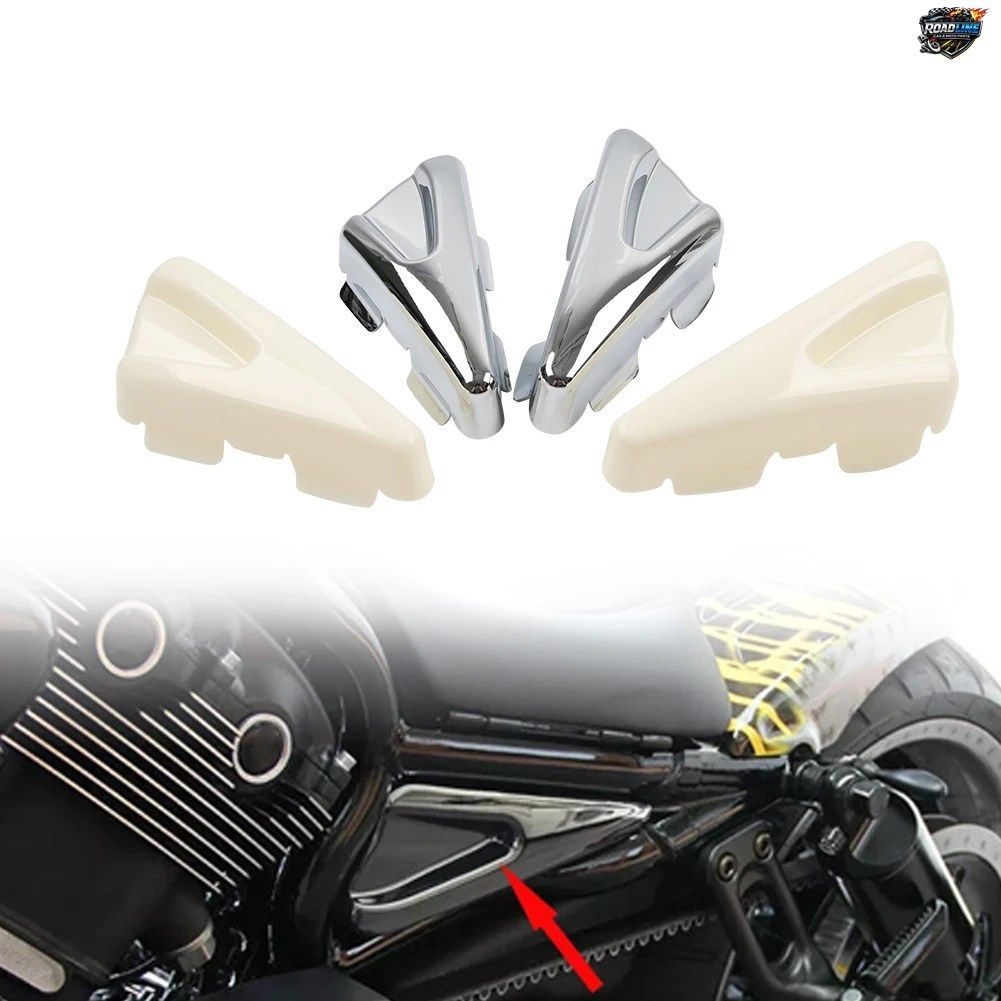 ハーレー V-ROD MUSCLE 2009-2017 および NIGHT ROD 2007-2011 用プラスチック製オートバイサイドフレームタンクカバー 2個セット