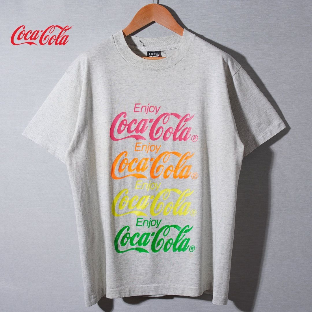 90s USA製 コカコーラ Coca-Cola Tシャツ L グレー ヴィンテージ Vintage スクリーンスターズ SCREEN STARS プロモT ヴィンテージT スーベニアT アドバタイジング 古着 T208