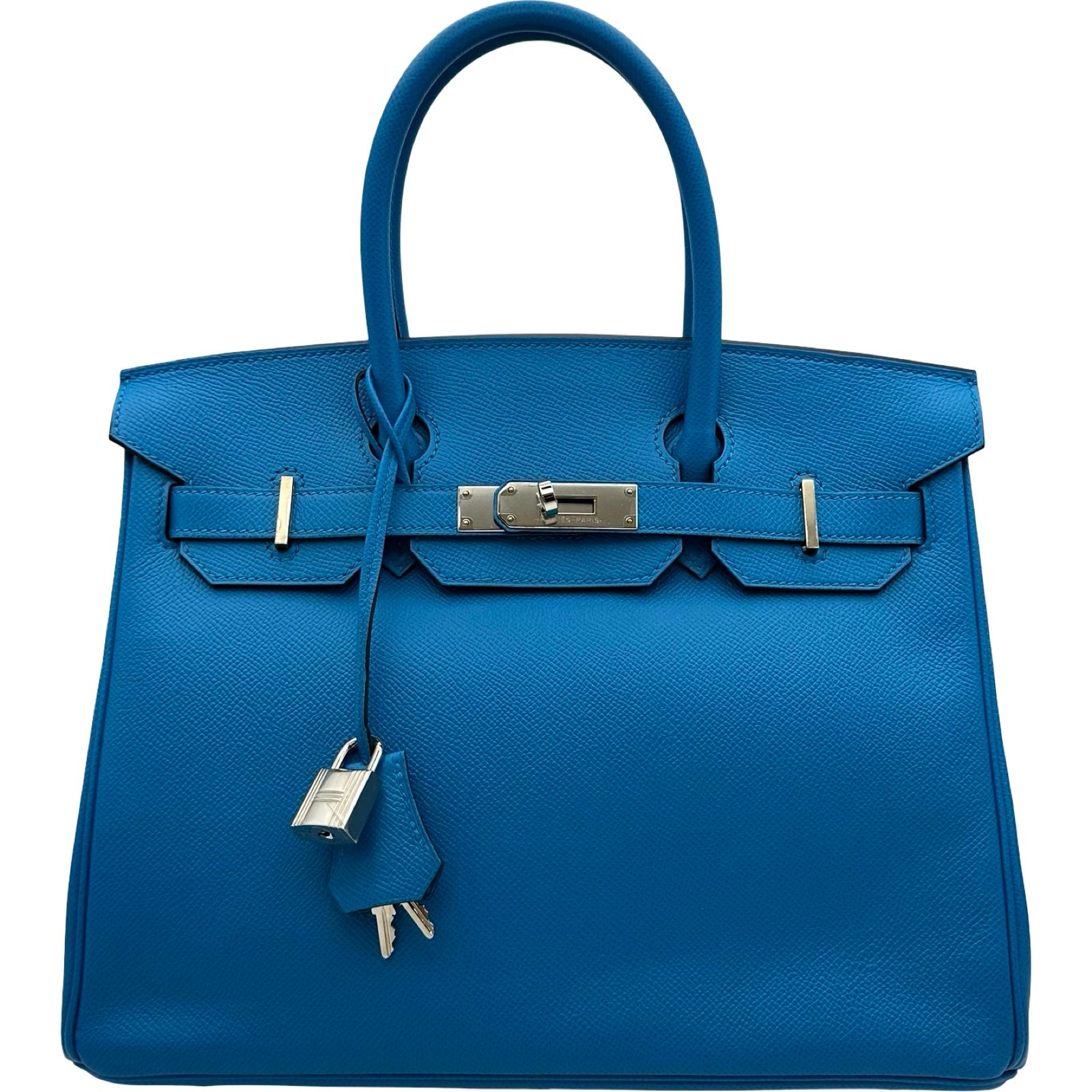 エルメス HERMES バーキン30 A刻印 ブルーフランス シルバー金具 エプソン レディース ハンドバッグ
