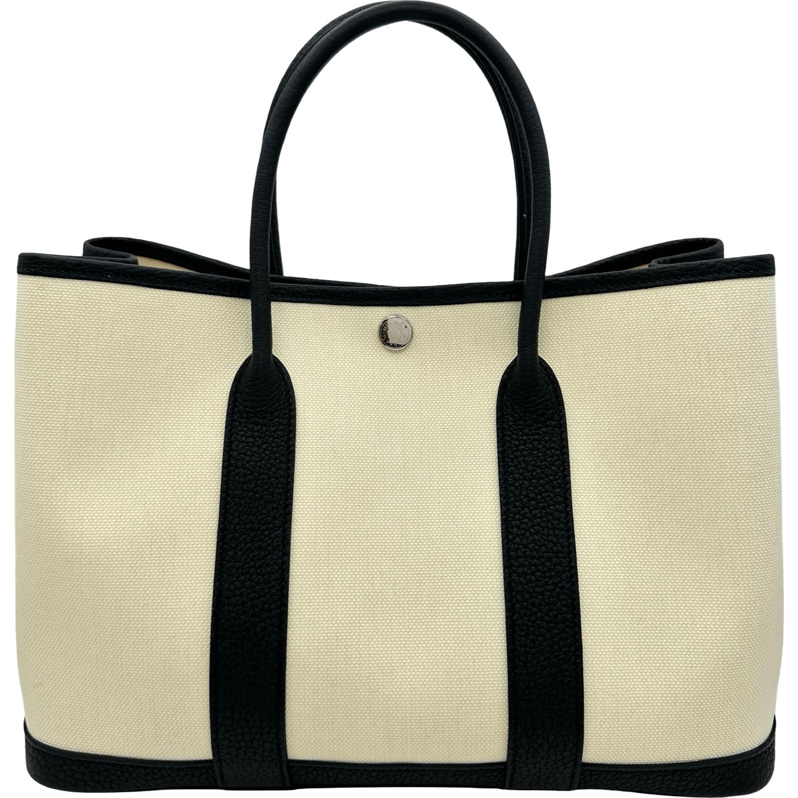 エルメス HERMES ガーデンパーティTPM W刻印 べトン/ブラック シルバー金具 トワル・ネゴンダ レディース ハンドバッグ