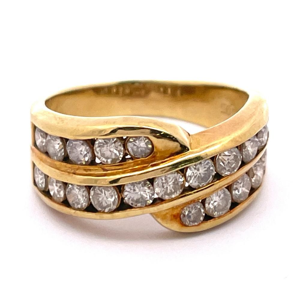 リング 指輪 ダイヤモンド 1.05ct 約11.5号 K18 5.1g デザイン ジュエリー【中古】