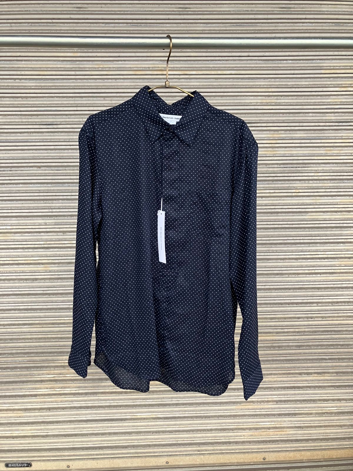 未使用展示品　EEL<EasyEarlLife> Products 長袖シャツ ドット柄　Mサイズ