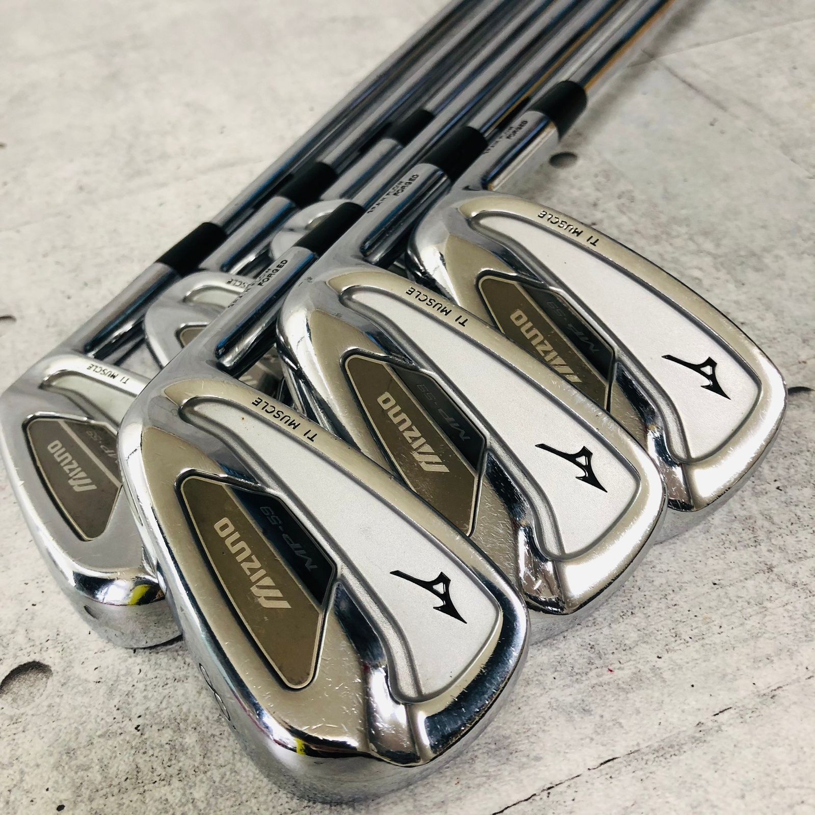 【保証付】MIZUNO ミズノ MP-59 FORGED フォージド Ti MUSCLE チタン・マッスル 6本アイアン メンズ ゴルフ クラブ セット 初心者 入門 右利き