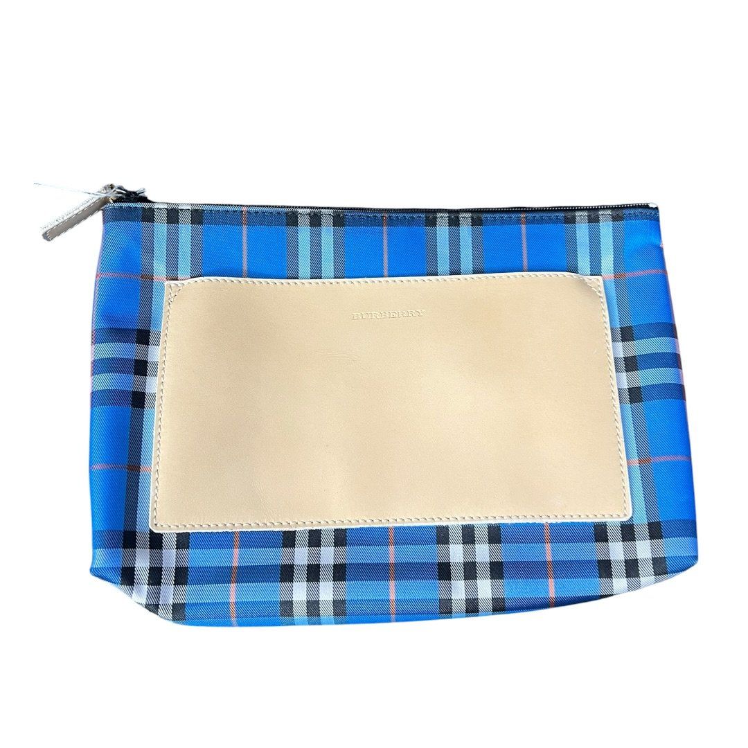 バーバリー ハンドバッグ Canvas Blue Nova Check Pouc