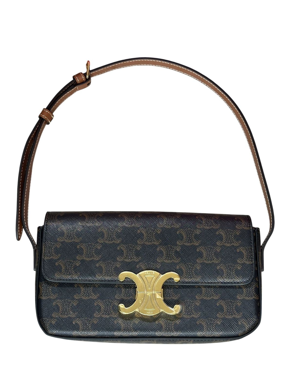 セリーヌ ハンドバッグ Triomphe Canvas Calfskin Sho