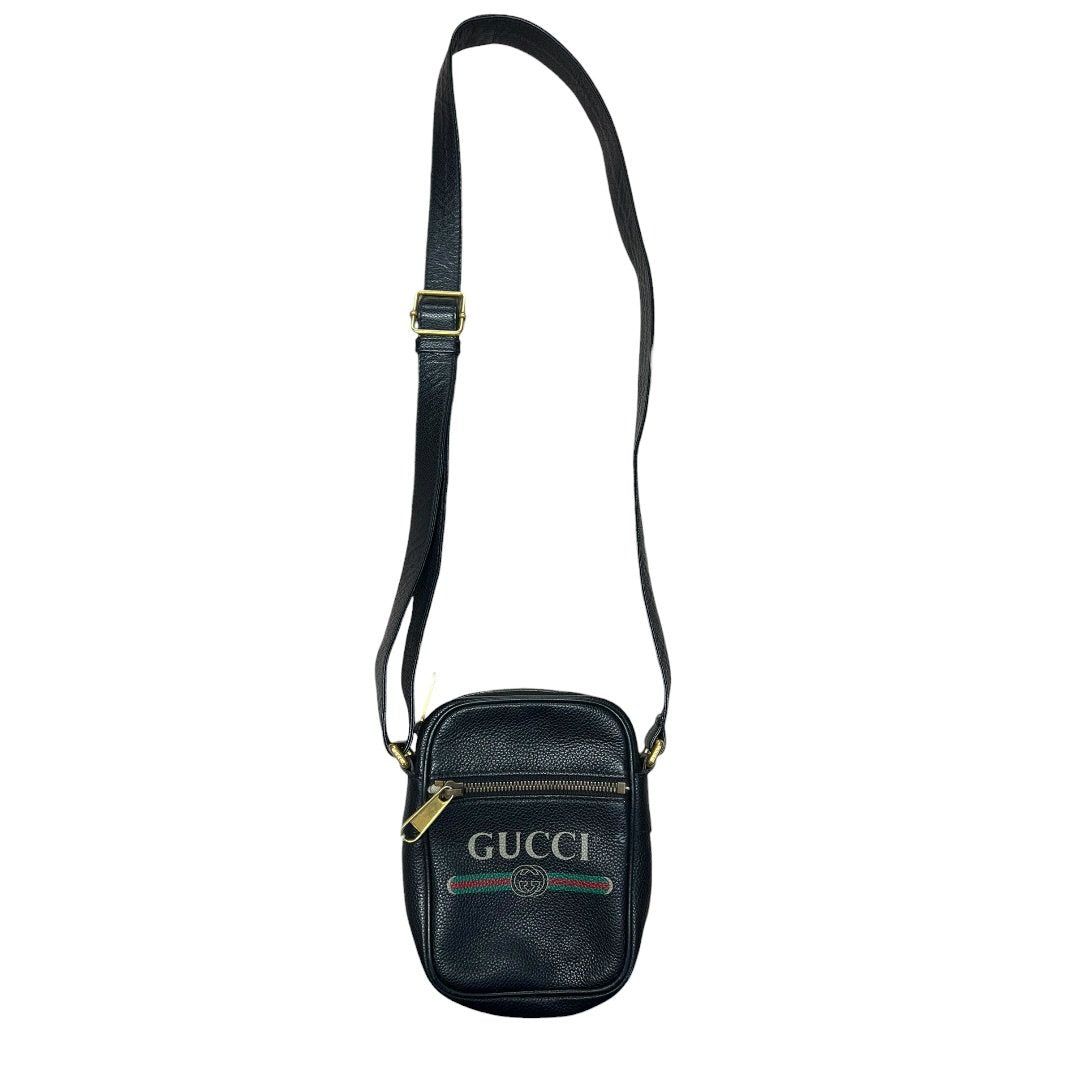 グッチ ハンドバッグ Grained Leather Gucci Print L
