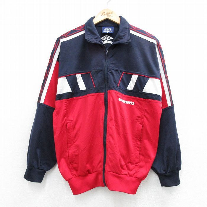 L/古着 アンブロ 長袖 ジャージ メンズ 90年代 90s ワンポイントロゴ ネイビー他 26may15