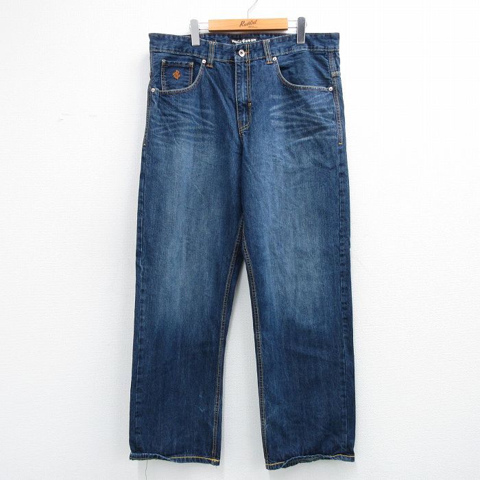 W38/古着 Roca Wear ジーンズ メンズ コットン ネイビー デニム 26may15