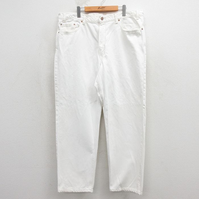 W41/古着 ジーンズ Levis リーバイス 550 メンズ 90年代 90s テーパード 大きいサイズ コットン USA製 ホワイト デニム【spe】 26may15