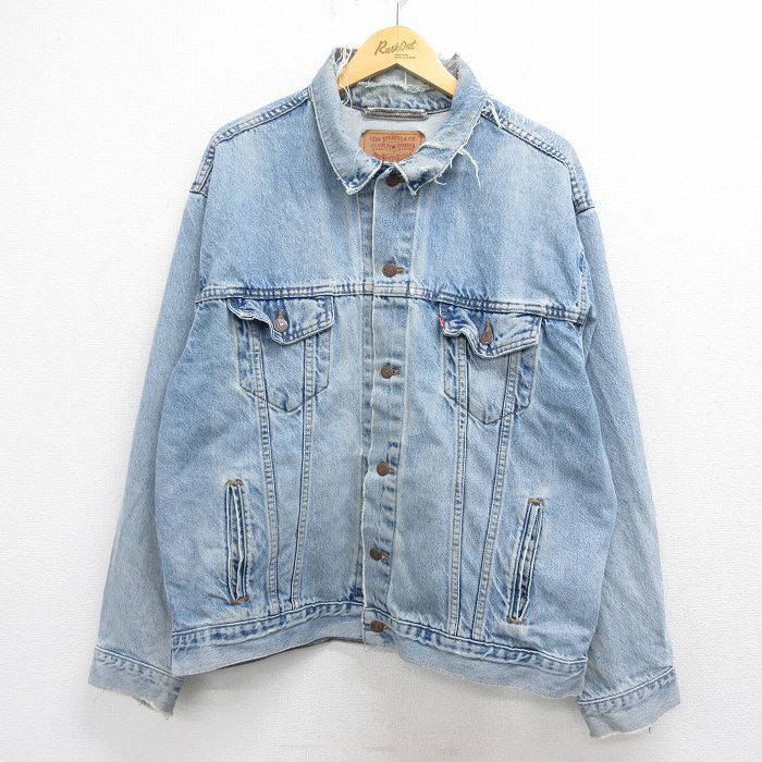 XL/古着 リーバイス Levis 70507 長袖 ジージャン メンズ 90年代 90s ボロ 大きいサイズ コットン USA製 ライトブルー デニム【spe】 26may15