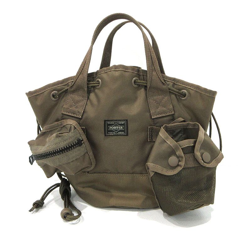 【三重本店】 中古 PORTER | ポーター トートバッグ ポーチ付きスカーフ 502-05960 カーキ 【121】