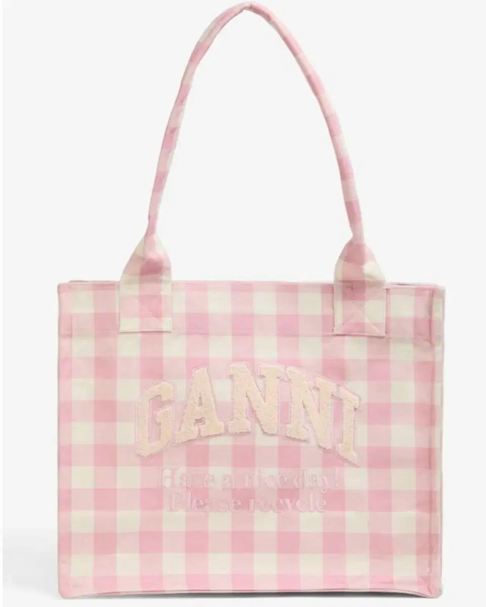 GANNI ガニー ピンク CHECK トートバッグ