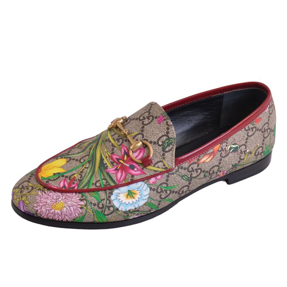 美品 グッチ GUCCI ローファー モカシン ヒースビット フローラ GGスプ