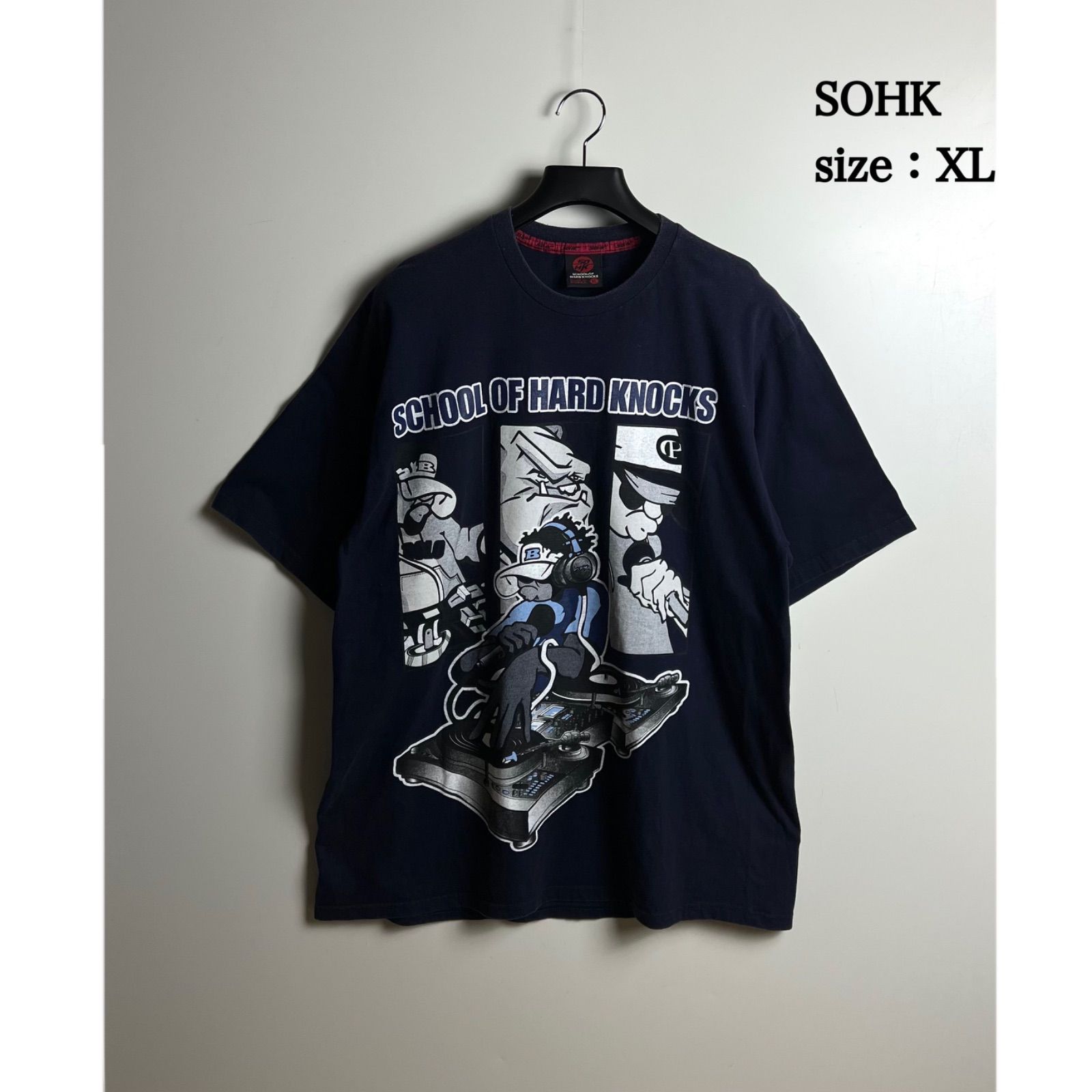 SOHK 00s B-BOY old DJ Tee XL ショック B系 DJ プリント Tシャツ