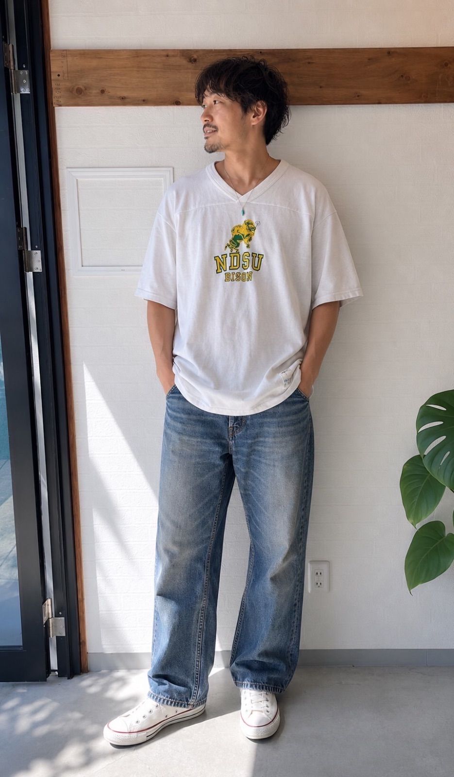 ノースダコタ大学　80s フットボールＴシャツ Lサイズ