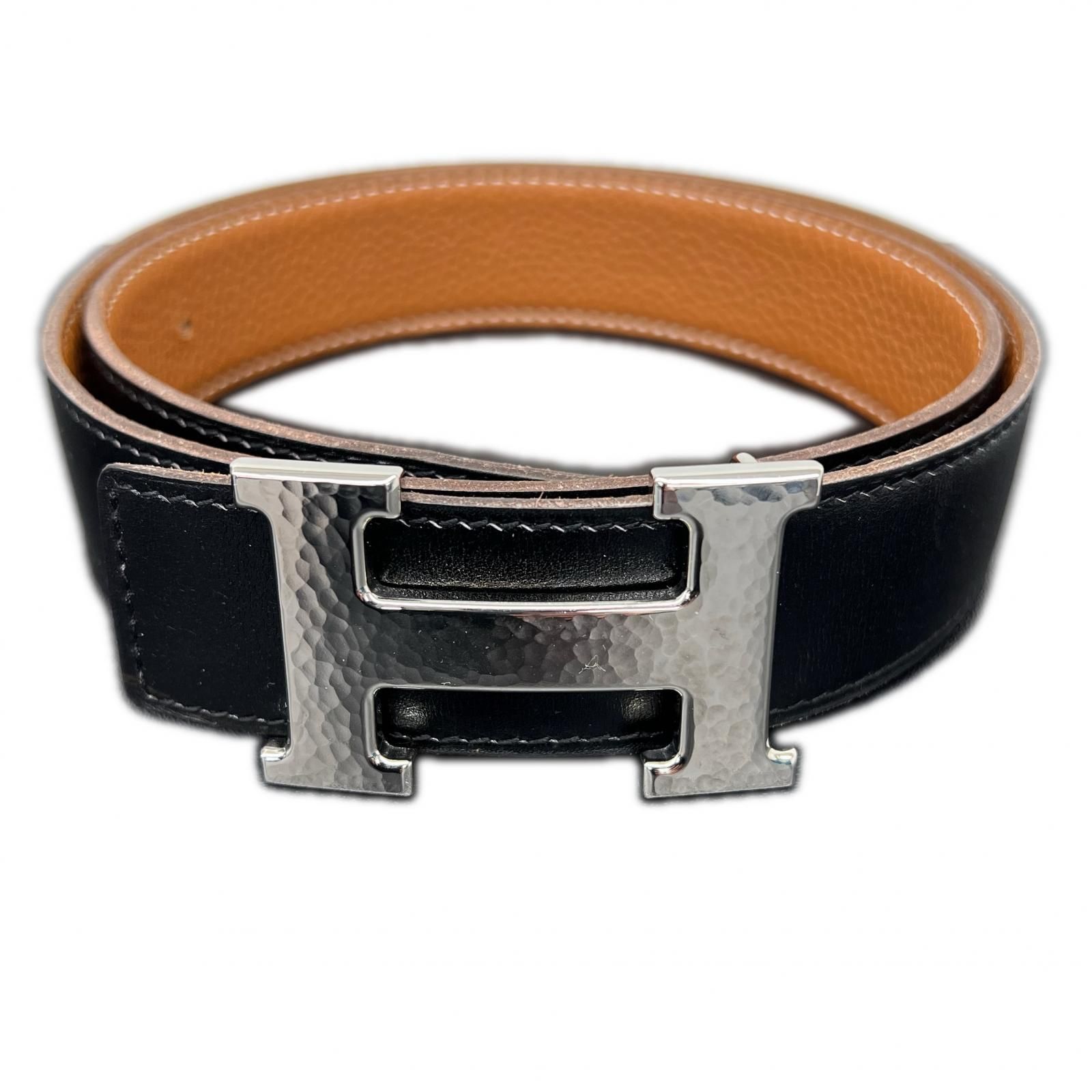 HERMES 極美品 エルメス コンスタンス Hベルト マルトレ リバーシブル □H刻印 2004年 ブラック ブラウン シルバー金具 #75 箱付属 プレゼント ギフト Aランク 中古 鑑定済