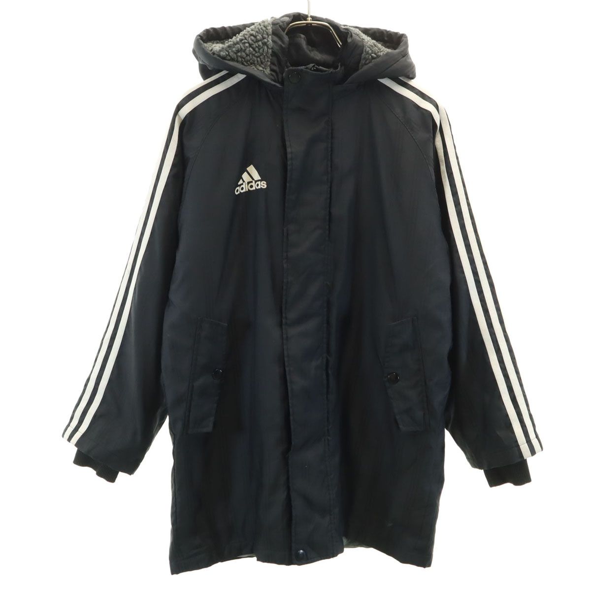 adidas アディダス トレーニング ベンチコート 140 ブラック キッズ 