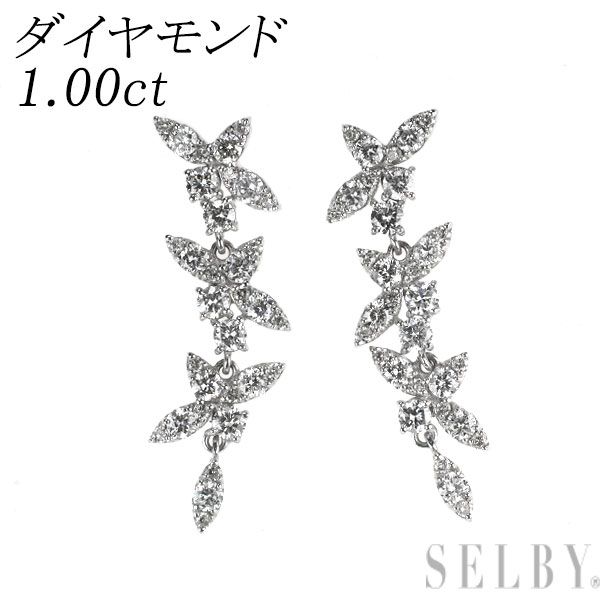 K18WG ダイヤモンド ピアス 1.00ct