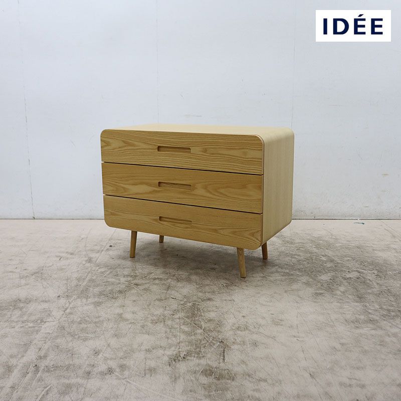◆展示美品◆ IDEE イデー TATARE タタレ 3ドロワーズ 3段チェスト/洋タンス/キャビネット/収納 ホワイトアッシュ材 北欧風