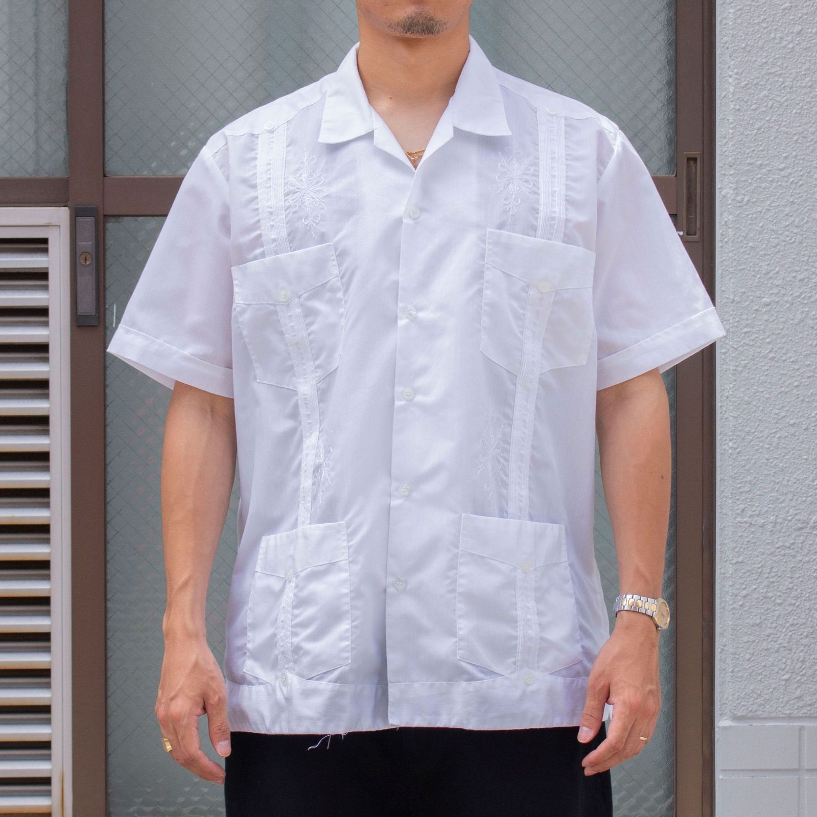 MAYALAND S/S 00's S/S Cuba Shirt【About L】 メンズ 古着 キューバシャツ アメリカ古着 90s 80s