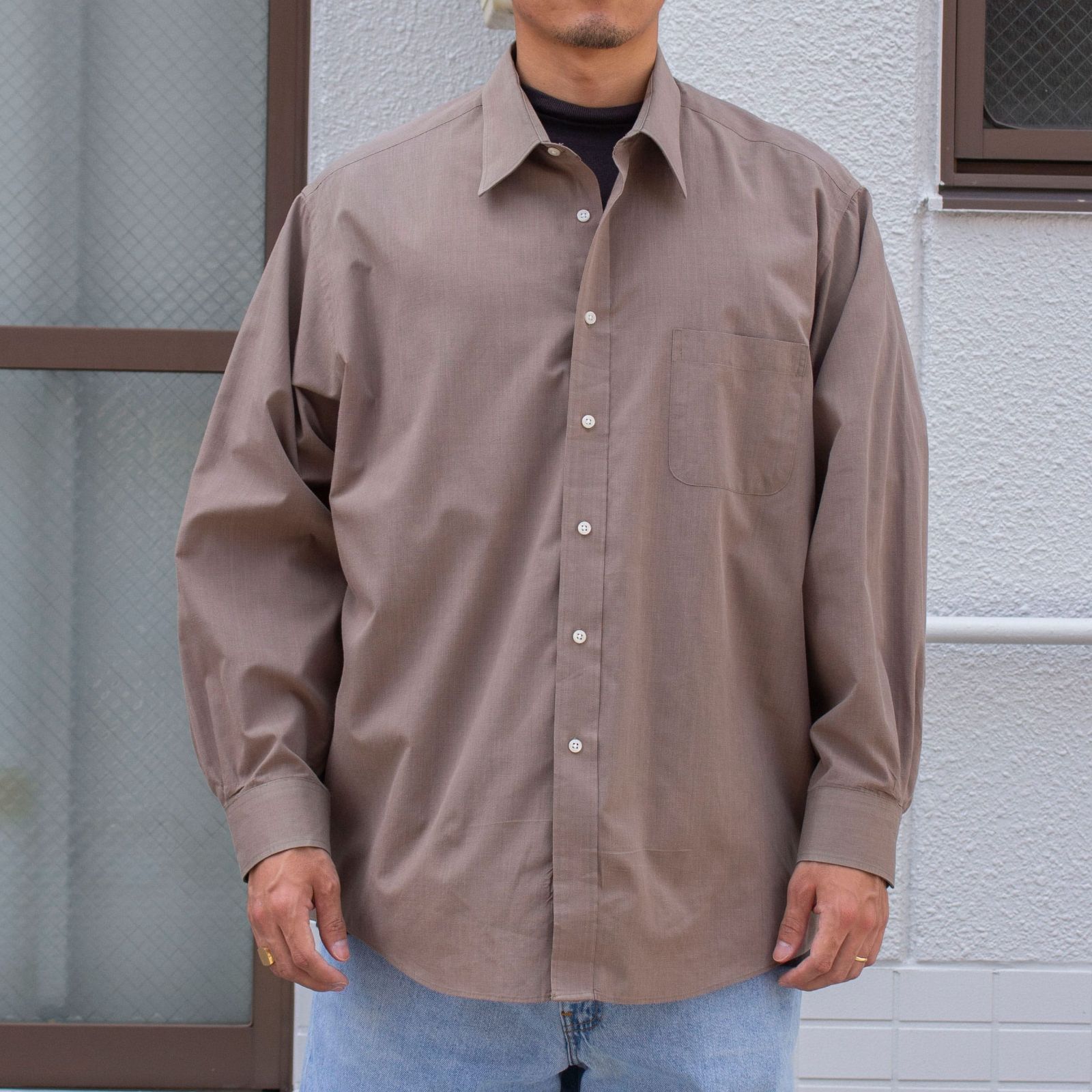 Pierre Cardin 90's Polyester×Cotton Shirt【About XL】 メンズ 古着 シャツ アメリカ古着 90s 80s