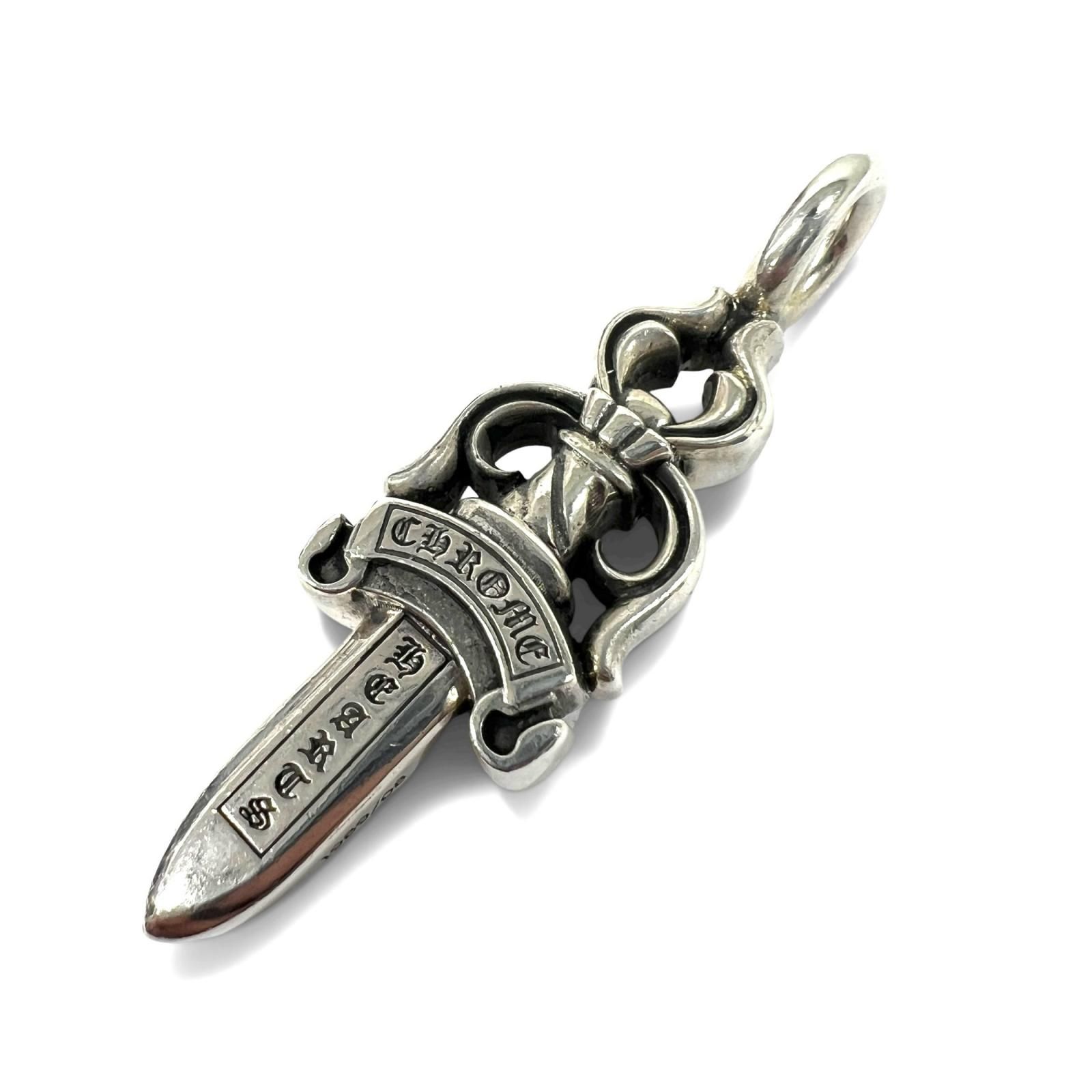 CHROME HEARTS 希少 美品 クロムハーツ DBL DAGGER ダブルダガー ネックレストップ ペンダントトップ インボイス付属 クロス ABランク 中古 鑑定済 クロムアクセ