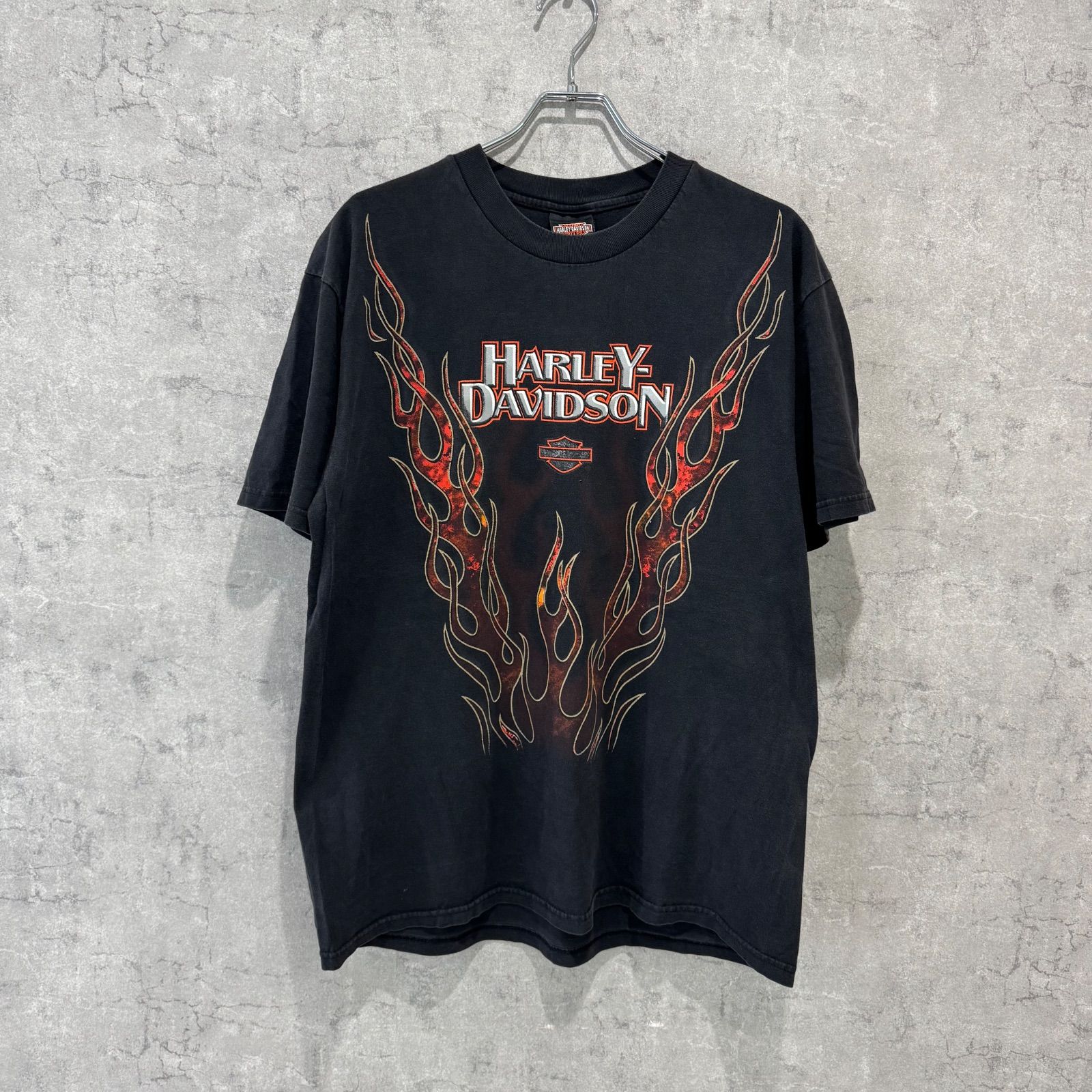 90s Harley Davidson ハーレーダビッドソン Vフレイム 両面フレイムプリント Tシャツ vintage ヴィンテージ