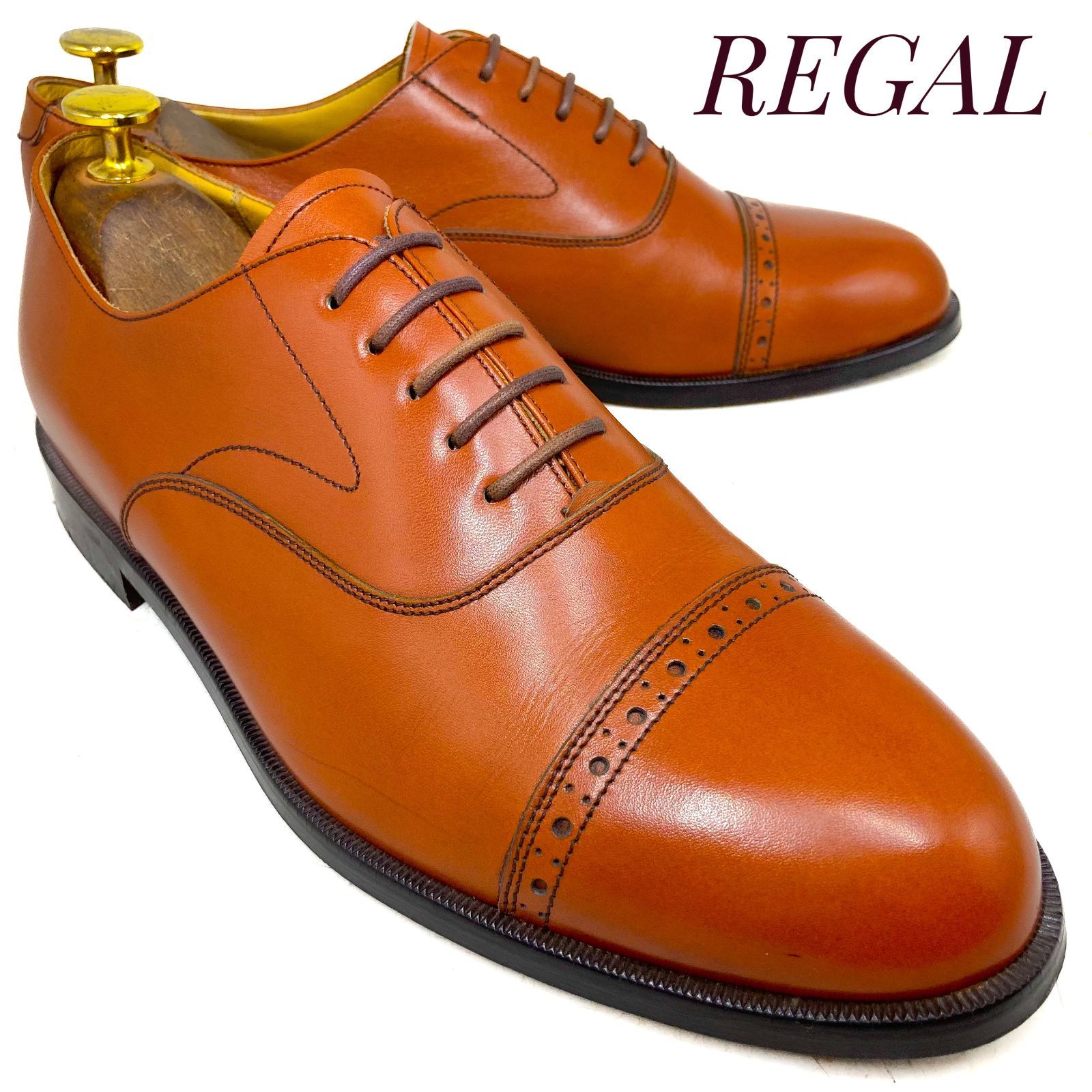 【未使用・展示品】REGAL リーガル 内羽根式ストレートチップ 2794 茶 ブラウン 25.5cm　革靴 ビジネスシューズ フォーマル ドレス カジュアル 本革 本皮 メンズ