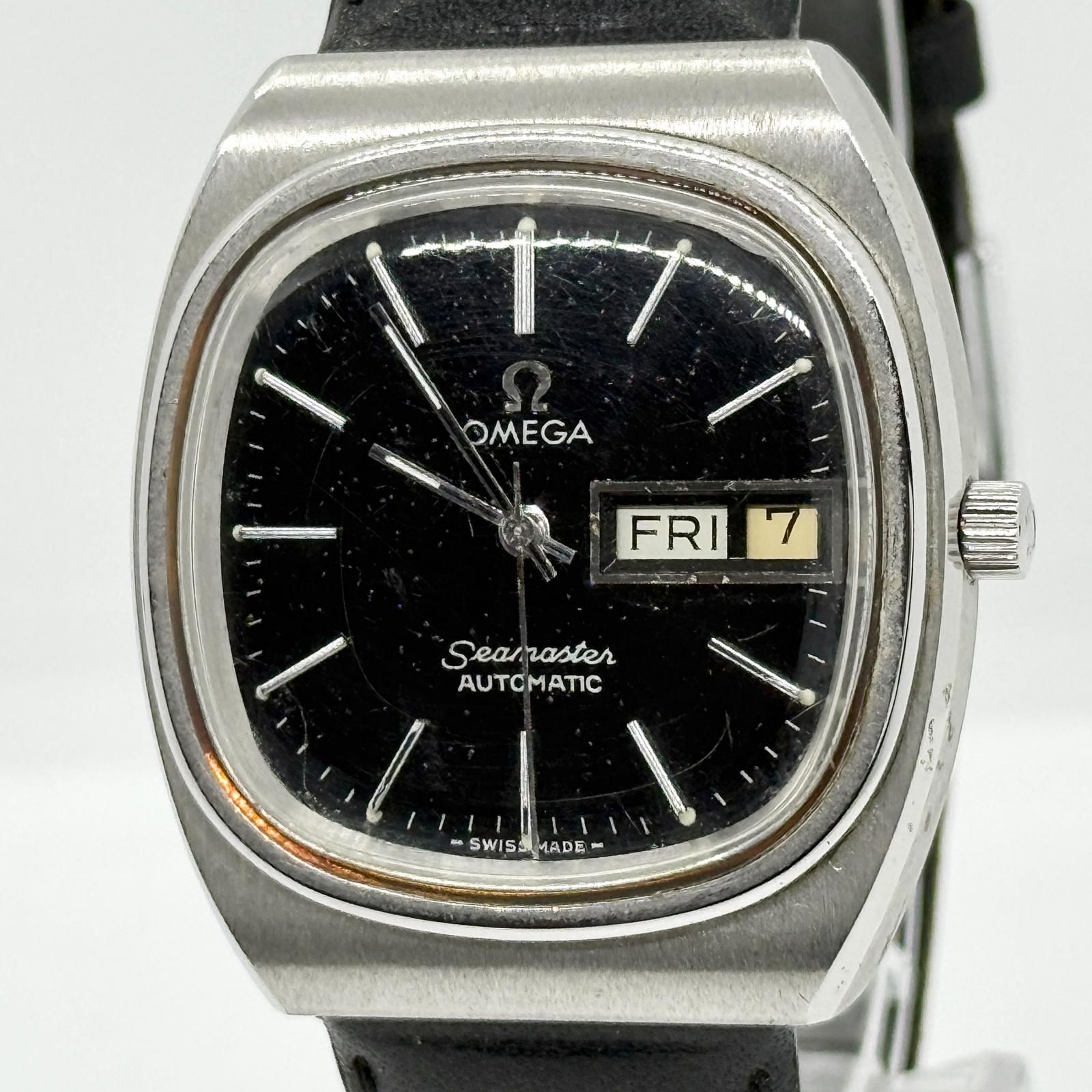 OMEGA オメガ SEAMASTER シーマスター ブラック AT メンズ 腕時計 稼働品