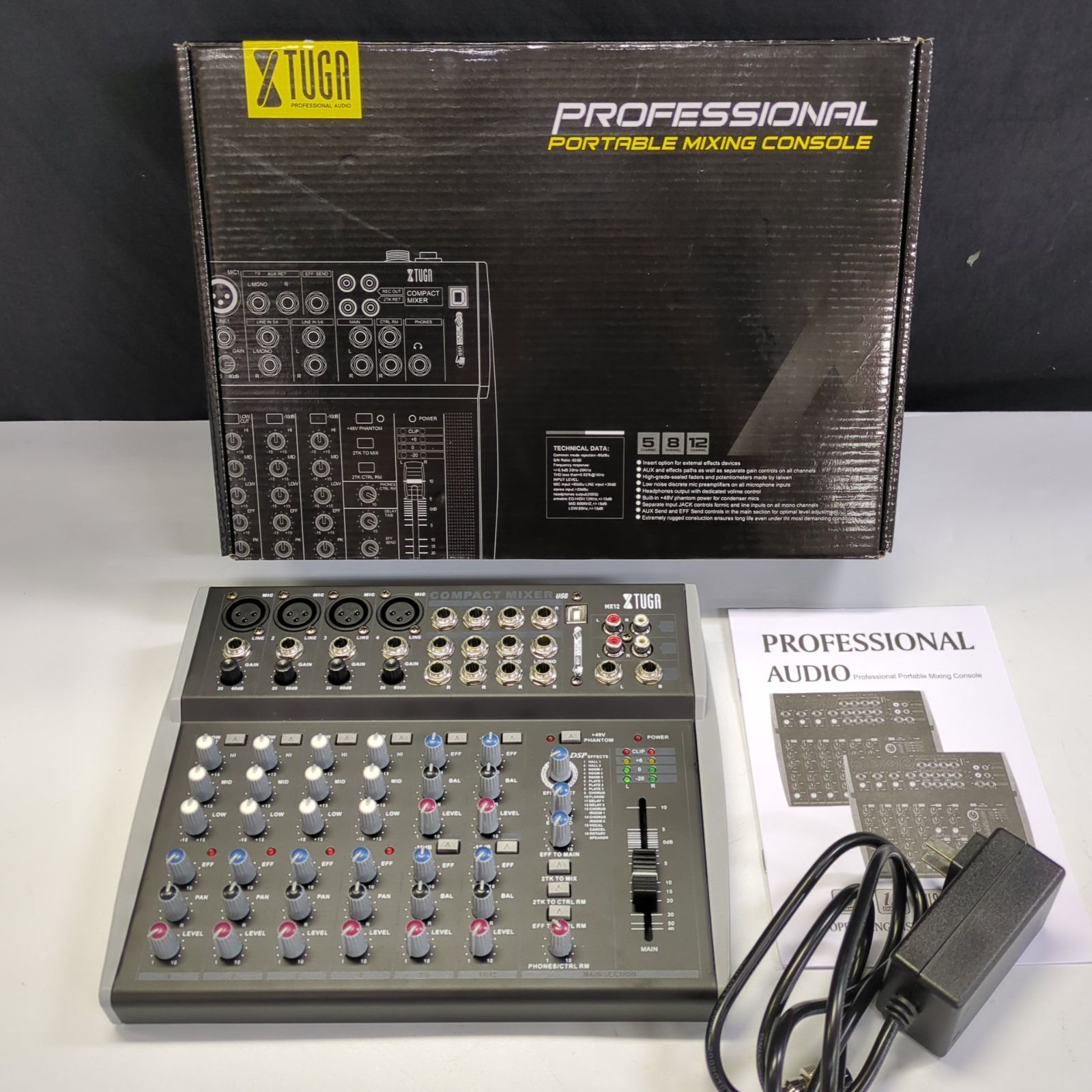 D20555】美品 XTUGA MX12 オーディオミキサー 12チャンネル 音響機材