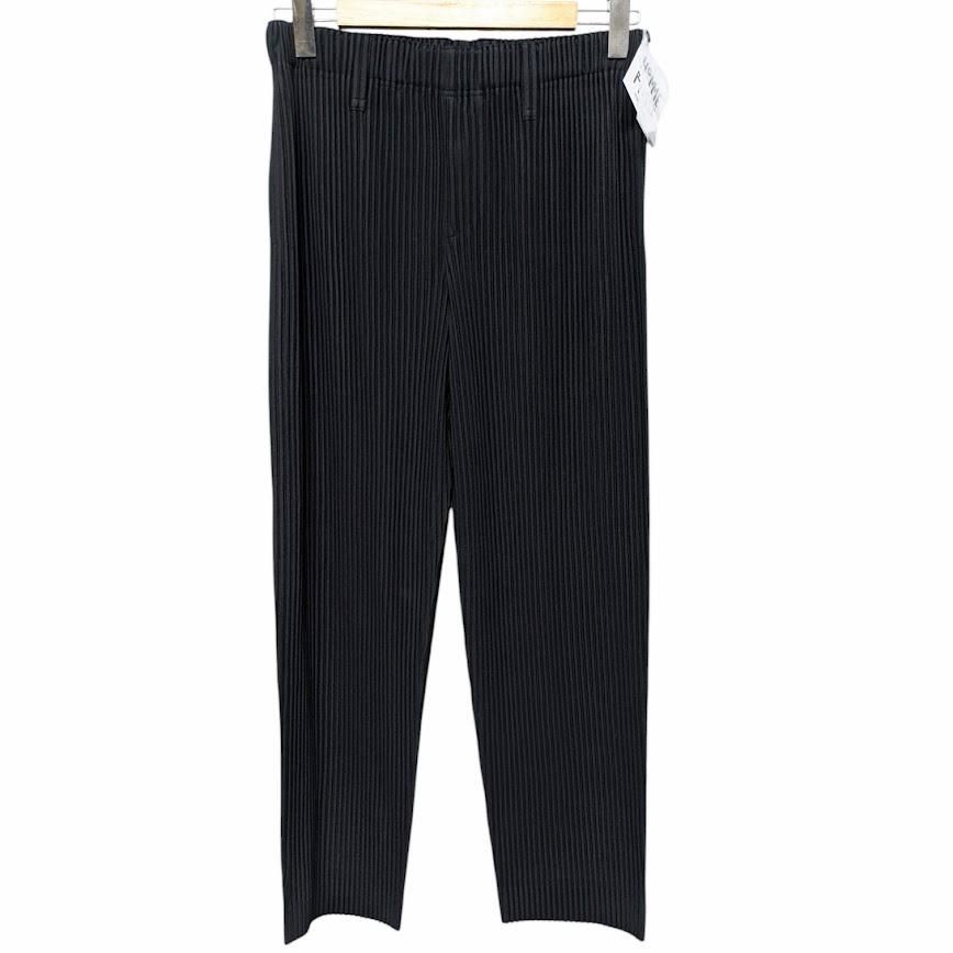 美品 HOMME PLISSE ISSEY MIYAKE BASICS オムプリーツ イッセイミヤケ プリーツパンツ HP55-JF35015 ブラック系 サイズ2 66811