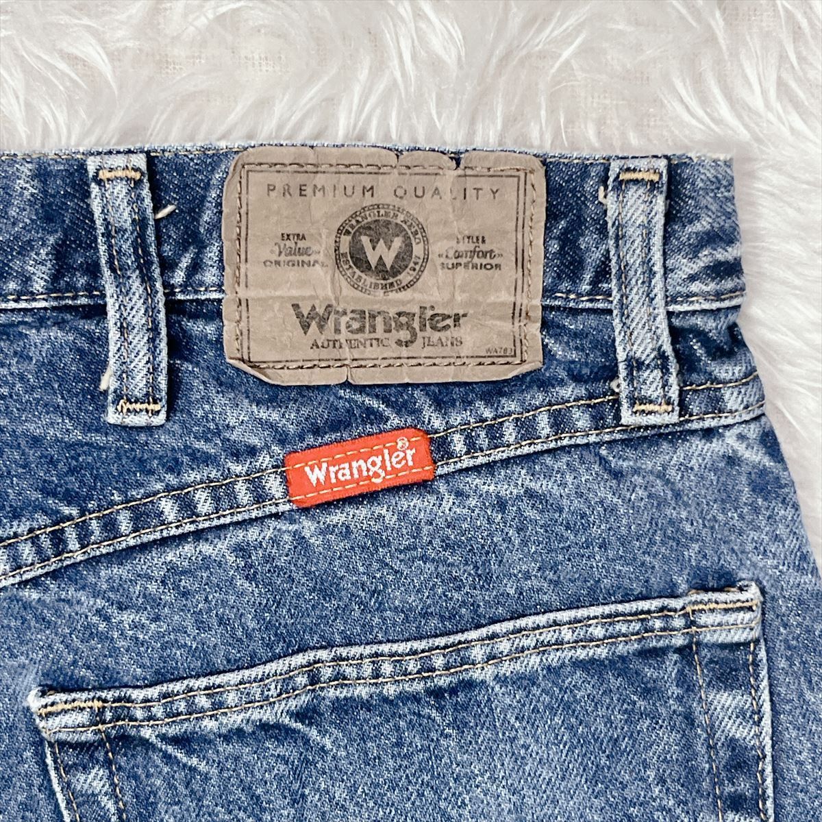Wrangler】ラングラー 濃紺 デニム W34×L34 ワイドストレート 