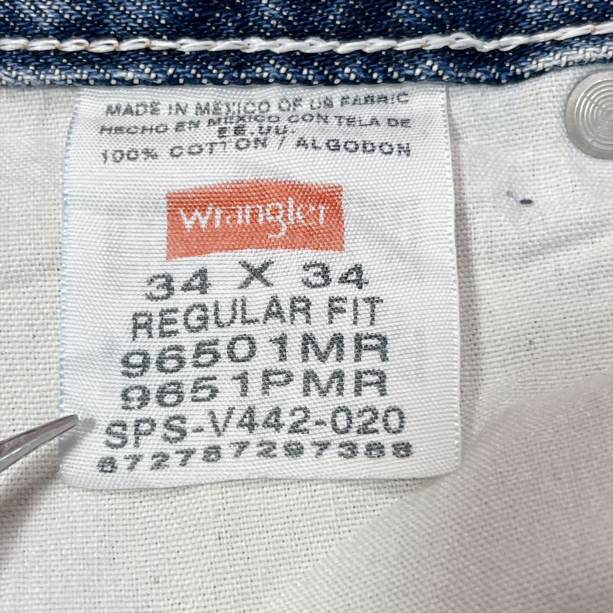 Wrangler】ラングラー 濃紺 デニム W34×L34 ワイドストレート 