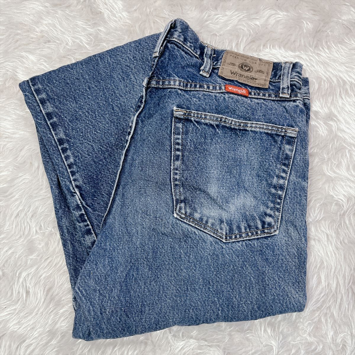 Wrangler】ラングラー 濃紺 デニム W34×L34 ワイドストレート 
