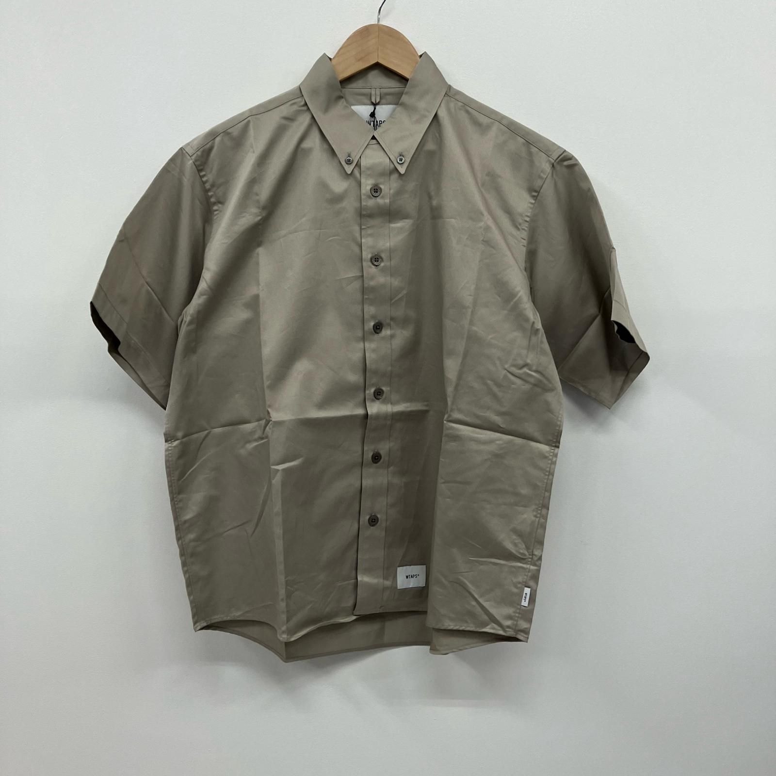 【イオン広店】 中古 W)TAPS | ダブルタップス 半袖シャツ DT / SHIRT / COTTON 211TQDT-SHM02 ベージュ サイズ：2 【104】