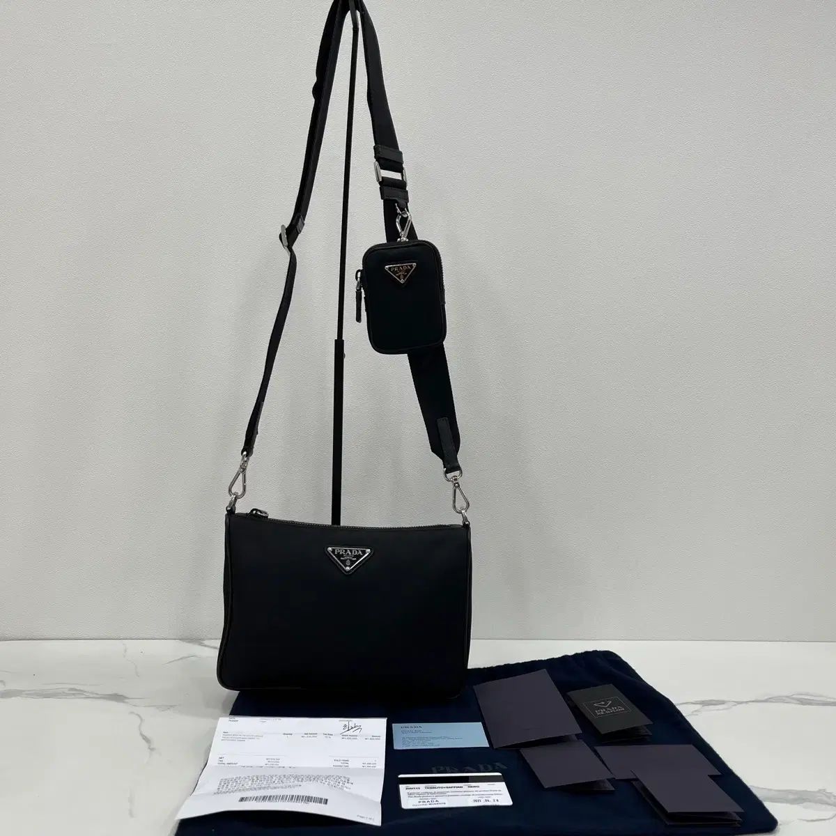 インボイス含む PRADA リナイロン ショルダーバッグ ブラック