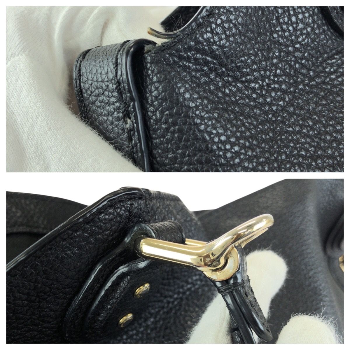 美品 COACH コーチ イーディー 2way ブラック 黒 ゴールド金具 レザー 