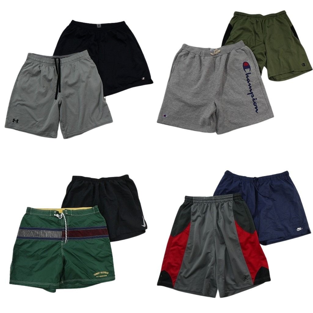 古着卸 まとめ売り ブランドMIX ショートパンツ 8枚セット ( メンズ 2XL ) ジョーダン ナイキ チャンピオン トミー 中古 古着 NF1122