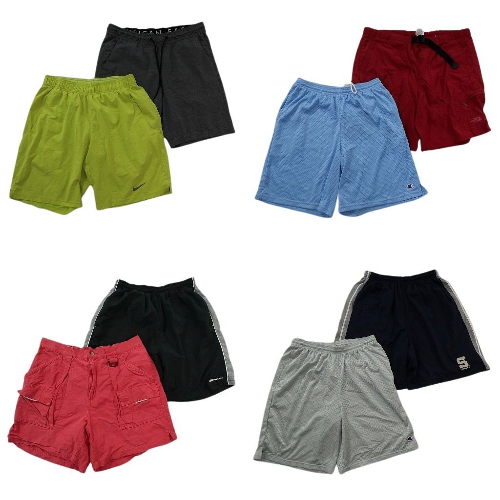 古着卸 まとめ売り ブランドMIX ショートパンツ 8枚セット ( メンズ L ) ノースフェイス コロンビア ナイキ リーボック 中古 古着 NF1130