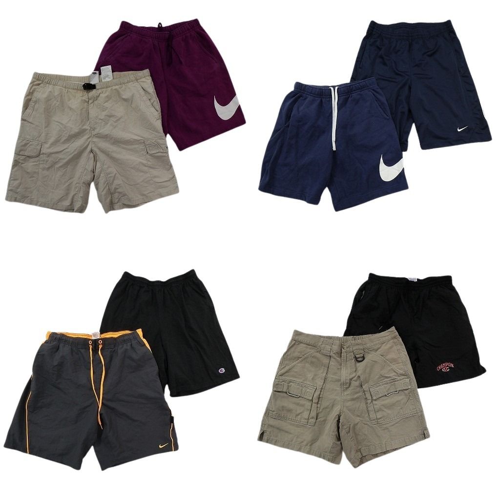 古着卸 まとめ売り ブランドMIX ショートパンツ 8枚セット ( メンズ M ) コロンビア ナイキ チャンピオン 中古 古着 NF1133