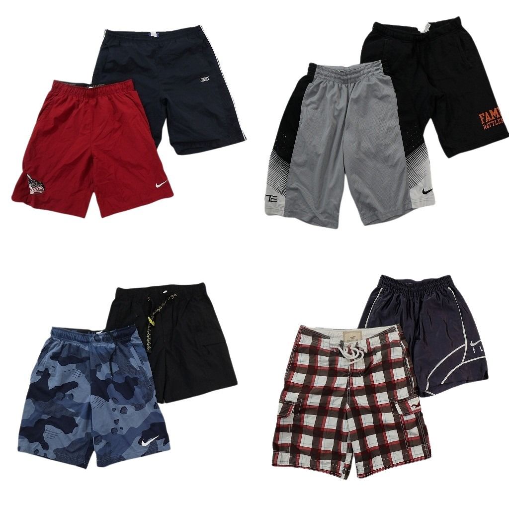 古着卸 まとめ売り ブランドMIX ショートパンツ 8枚セット ( メンズ S ) ノースフェイス ホリスター ナイキ リーボック 中古 古着 NF1134