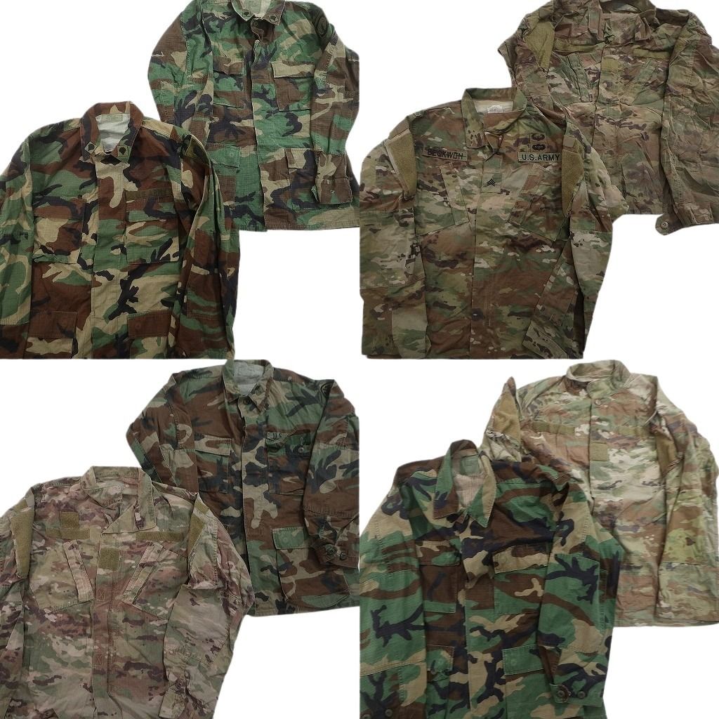 古着卸 まとめ売り ミリタリー フィールドジャケット 8枚セット ( メンズ M ) ウッドランド マルチカム ARMY 中古 古着 NF1145