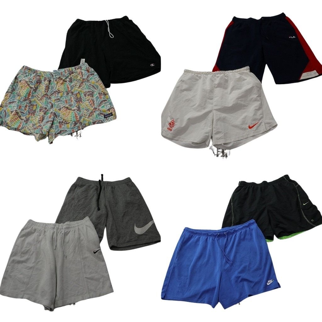 古着卸 まとめ売り ブランドMIX ショートパンツ 8枚セット ( メンズ XL ) パタゴニア ナイキ チャンピオン フィラ 中古 古着 NF1164