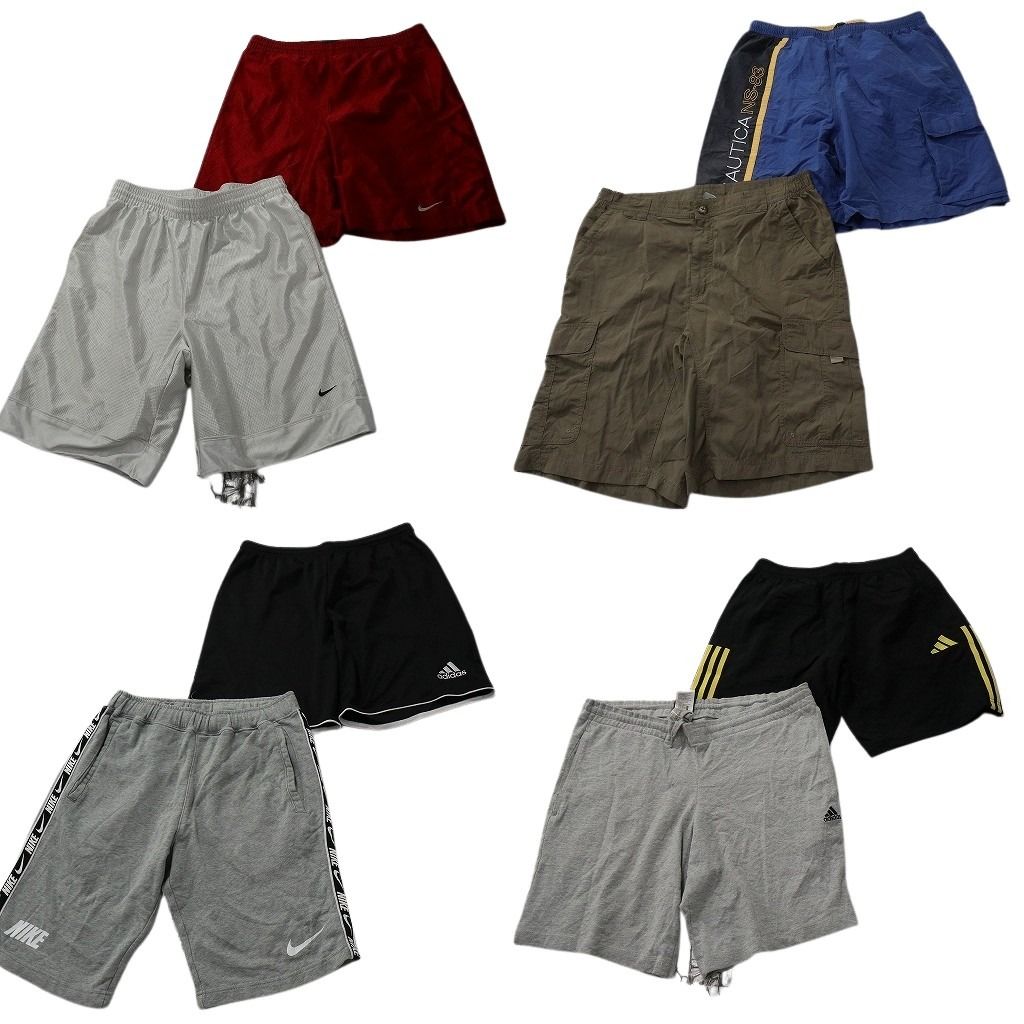 古着卸 まとめ売り ブランドMIX ショートパンツ 8枚セット ( メンズ M ) コロンビア ノーティカ ナイキ アディダス 中古 古着 NF1175